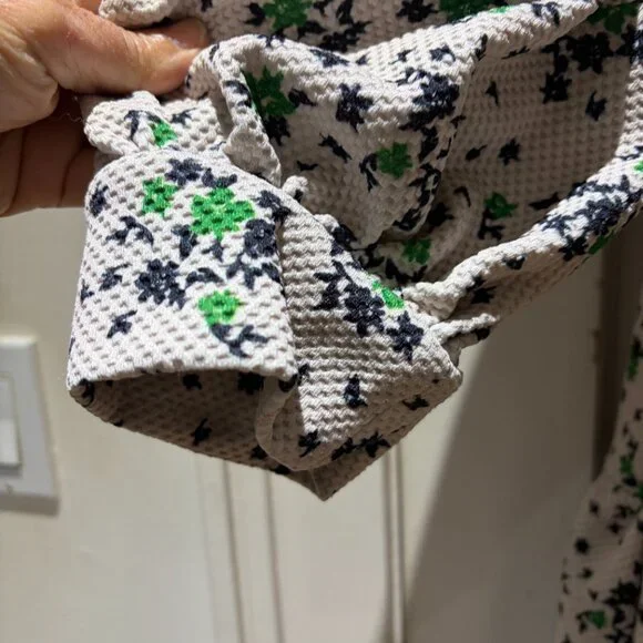 ASOS Design Floral Dress Size 14 3/4 Sleeves Textured Crepe - Picture 7 of 10